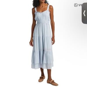 Paige Persimmon maxi dress blue gingham size large